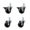 Service Caster 3'' Soft Rubber Wheel Swivel 3/4'' Square Stem Caster Set 2 Brakes, 4PK SCC-SQ20S314-SRS-PLB-34-2-S-2 - alternate 1